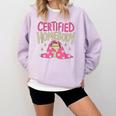 Certified Homebody Trendy Frog Introvert Comfort Colors Sweatshirt Orchid
