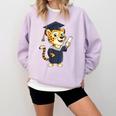 Cheetah Graduation Cute Kindergarten Elementary High School Comfort Colors Sweatshirt Orchid
