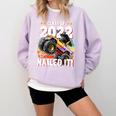 Class Of 2022 Monster Truck Graduation Cap Retro Sunset Boy Comfort Colors Sweatshirt Orchid
