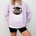 Class Of 2024 Graduation Senior Football Mom 2024 Comfort Colors Sweatshirt Orchid