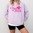 Class Of 2024 Pink For Girls And Women Graduation Comfort Colors Sweatshirt Orchid