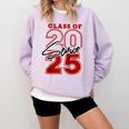 Class Of 2025 Senior 2025 Graduation Red Raglan Baseball Tee Comfort Colors Sweatshirt Orchid