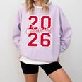 Class Of 2026 Graduation Red With Varsity Letters Comfort Colors Sweatshirt Orchid