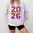 Class Of 2026 Graduation Varsity Purple And Yellow Letters Comfort Colors Sweatshirt Orchid