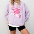 Class Of 2032 Senior 2032 Back To School 2032 Graduation Cap Comfort Colors Sweatshirt Orchid