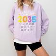 Class Of 2035 Grow With Me Checklist Graduation Comfort Colors Sweatshirt Orchid