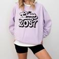 Class Of 2037 Senior Retro 2037 Grad Graduate Graduation Comfort Colors Sweatshirt Orchid