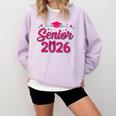 Coquette Pink Bow Senior 2026 Class Of Graduation Comfort Colors Sweatshirt Orchid