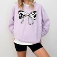 Cow Print Bow And Stethoscope Nurse RN Graduation Coquette Comfort Colors Sweatshirt Orchid