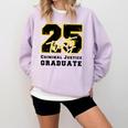 Criminal Justice Graduate Graduated Class Of 2025 Graduation Comfort Colors Sweatshirt Orchid