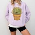 Cute Golden Barrel Cactus Introvert Distressed Comfort Colors Sweatshirt Orchid Cute Golden Barrel Cactus Introvert Distressed Comfort Colors Sweatshirt Orchid