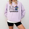 Cute Graduation Cat Masters High School T-Shirt For Men Women Kids Comfort Colors Sweatshirt Orchid