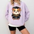 Cute Hamster Graduation Comfort Colors Sweatshirt Orchid