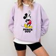 Disney Mickey Mouse Peace Out Totally Retro Graduation Comfort Colors Sweatshirt Orchid