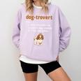Dog-Trovert Shih Tzu Humor Definition Introvert Comfort Colors Sweatshirt Orchid