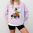 I Easily Crushed Kindergarten Graduation 2022 Truck Dinosaur Comfort Colors Sweatshirt Orchid