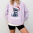 Ew People Christmas Cat Santa Hat Dad Introvert Comfort Colors Sweatshirt Orchid Ew People Christmas Cat Santa Hat Dad Introvert Comfort Colors Sweatshirt Orchid