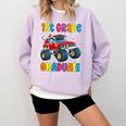 First Grade Graduation Monster Truck 1st Grade Graduate Comfort Colors Sweatshirt Orchid