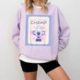 Fun Cute Introvert Cat Character Trophy For Men Women Comfort Colors Sweatshirt Orchid