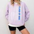 Funny Class Of 2021 American Flag Senior Graduation Comfort Colors Sweatshirt Orchid