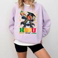 Future HBCU Grad Dabbing Kid Graduation For Boys Kids Comfort Colors Sweatshirt Orchid