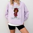 Future HBCU Grad Girl Wearing Graduation Gown Comfort Colors Sweatshirt Orchid