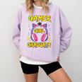 Gamer Girl Graduate Shirt Girls Kids Gamer Graduation Comfort Colors Sweatshirt Orchid