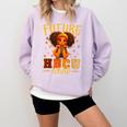 Girl Future HBCU Graduate Afro College Graduation Kids Comfort Colors Sweatshirt Orchid