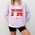 Girlfriend Of a 2025 Graduate Prom Graduation 25 VolleyBall Comfort Colors Sweatshirt Orchid