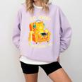 Go Away I'm Introverting Cat Coffee Headphones Comfort Colors Sweatshirt Orchid