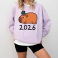 Grad Class Of 2026 Capybara Graduation Graduated Kids Comfort Colors Sweatshirt Orchid