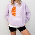 Graduate Senior Class 2022 Graduation Basketball Player Comfort Colors Sweatshirt Orchid