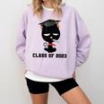 I Graduated Class Of2023 Cat Graduation Comfort Colors Sweatshirt Orchid