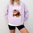 I Graduated Can I Go Back To Bed Sleepy Red Panda Graduation Comfort Colors Sweatshirt Orchid