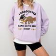 I Graduated Can I Go Back To Bed Sloth Graduation Cap Comfort Colors Sweatshirt Orchid