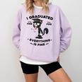 I Graduated Graduate Class 2025 Cat Graduation Comfort Colors Sweatshirt Orchid