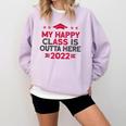 Graduation 2022 My Happy Class Is Outta Here Senior Comfort Colors Sweatshirt Orchid