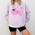 Graduation 2027 Senior 2027 Class Of 2027 Coquette Pink Girl Comfort Colors Sweatshirt Orchid