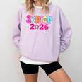 Graduation Class Of 2026 Senior Pink Coquette Bow 2026 Grade Comfort Colors Sweatshirt Orchid