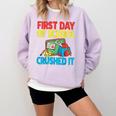 Graduation First Day Of School Crushed It Comfort Colors Sweatshirt Orchid
