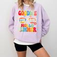 Groovy Goodbye 7th Grade Graduation Hello Summer Kids Comfort Colors Sweatshirt Orchid