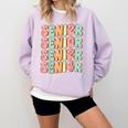 Groovy Senior Graduation Cute Groovy Senior Class Of 2024 Comfort Colors Sweatshirt Orchid