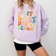 Happy Last Day Of School Groovy Teacher Student Graduation Comfort Colors Sweatshirt Orchid