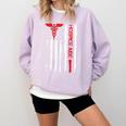 Hospice Aide American Flag Nurses Graduation Medical Comfort Colors Sweatshirt Orchid