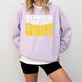 Introvert Antisocial Chicken Nugget Lover Foodie Comfort Colors Sweatshirt Orchid