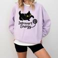 Introvert Energy Cat Love Cat Meme Comfort Colors Sweatshirt Orchid