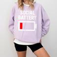 Introvert Low Social Battery Level Anti Social People Comfort Colors Sweatshirt Orchid