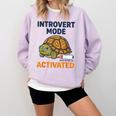 Introvert Mode Activated Low Social Battery Box Turtle Comfort Colors Sweatshirt Orchid Introvert Mode Activated Low Social Battery Box Turtle Comfort Colors Sweatshirt Orchid