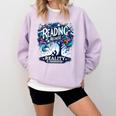 Introvert Reader Bibliofile Bookworm Loves Books Comfort Colors Sweatshirt Orchid