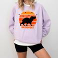 Introvert Retro Sunset Capybara Tee Comfort Colors Sweatshirt Orchid